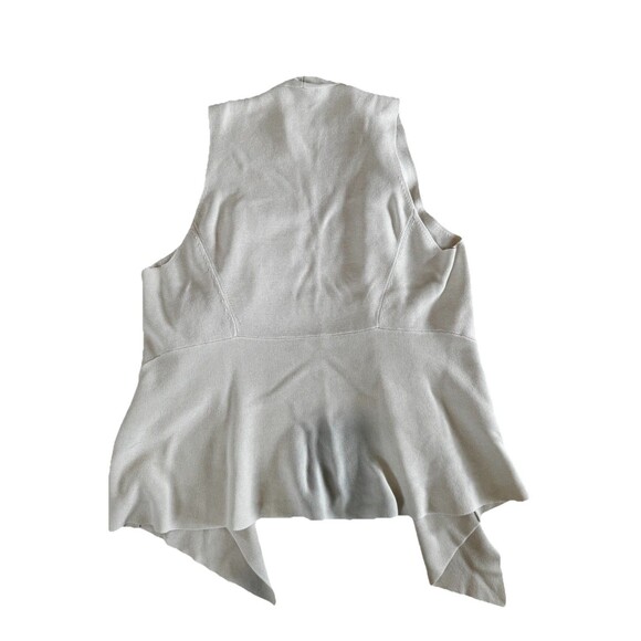 Eileen Fisher Cardigan Knit Open Front Silk Cotton Oatmeal Beige Sleeveless - Picture 9 of 9